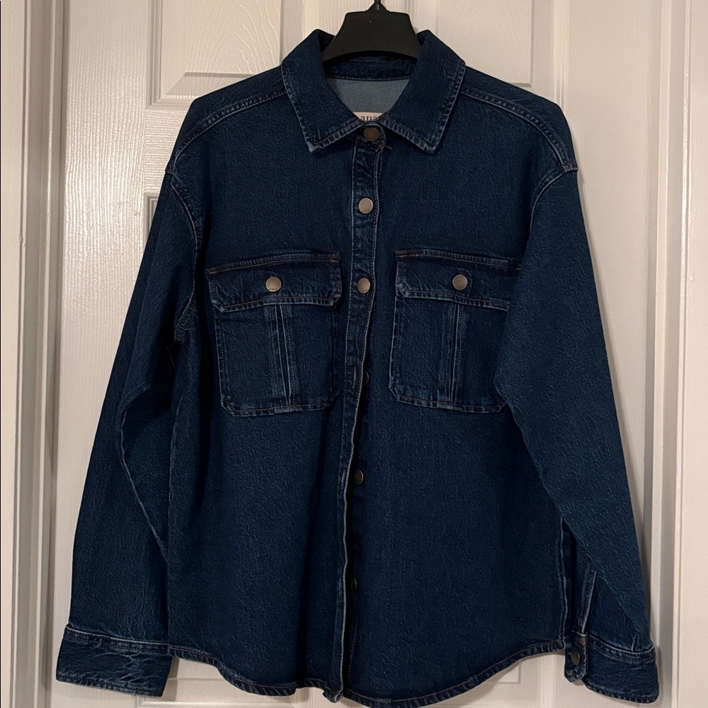 a.n.a Womens Denim Midweight Shirt Jacket Size Large